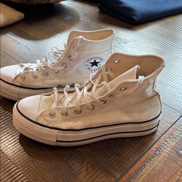 Converse Women's All Star Lift High Top Platform Shoes White -size 8.5 - Picture 3 of 6
